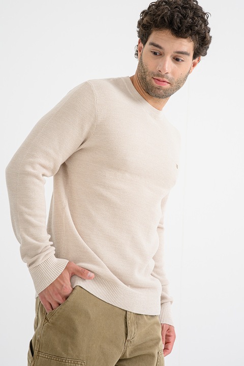 Jack & Jones, Blurex biopamut pulóver, Világosbézs