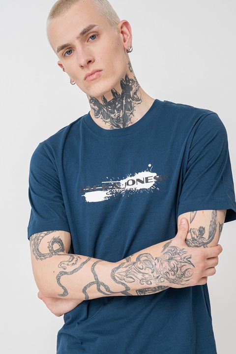 Jack & Jones, Condor pamutpóló, Fehér/Tengerészkék