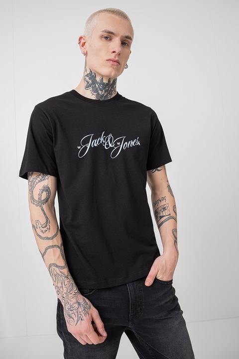 Jack & Jones, Inwood logós póló, Pasztellkék/Fekete
