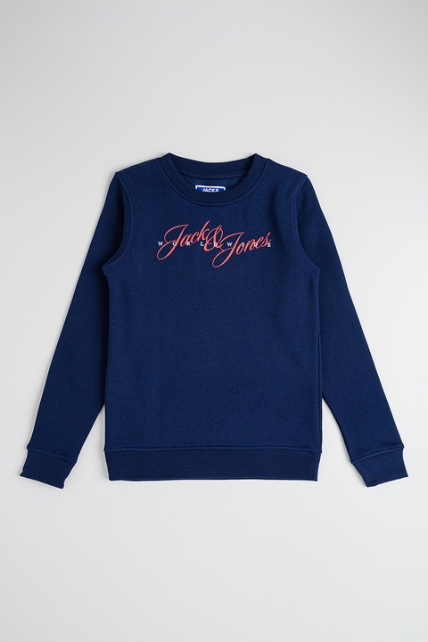 Jack & Jones, Суитшърт с лого, Червен/Бял/Тъмносин