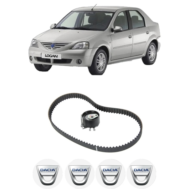 Set kit distributie DACIA LOGAN (LS_) 1.0 Hi-Flex (LS0R, LS1G) din 2011-2012 KW 56 CP 76 CMC 999, Auto, SKF, 4 Stickere auto cu DACIA