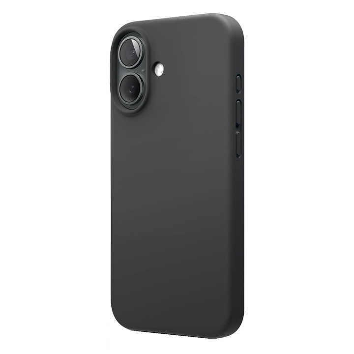 Husa protectie compatibila cu iPhone 17, ultra slim, silicon Negru, interior din microfibra, PlanetPhone