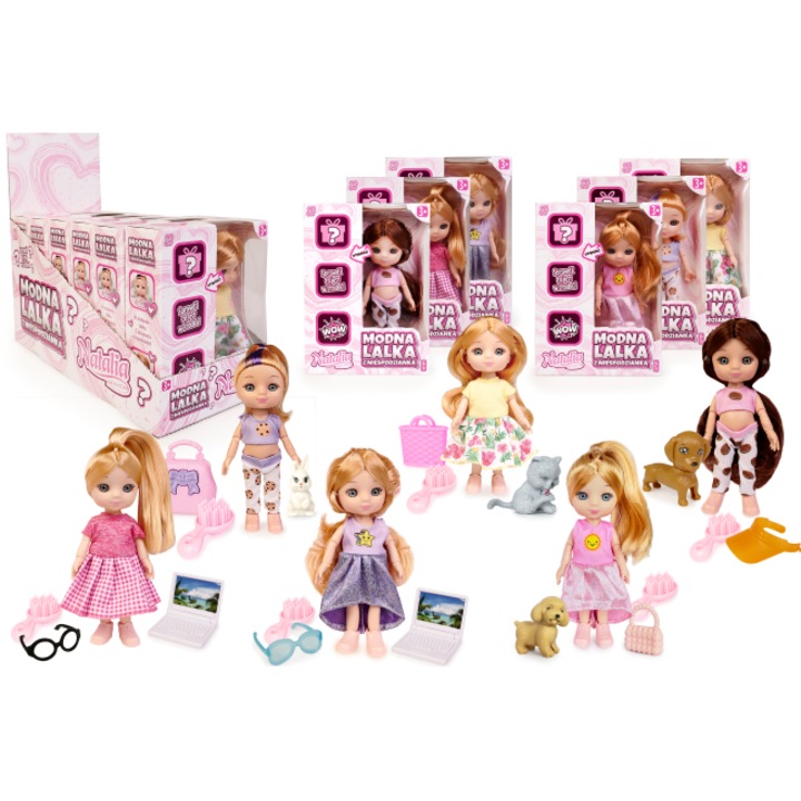 Set papusi Artyk, 17 cm, 3 accesorii surpriza, 6 modele disponibile, 13x5x18 cm