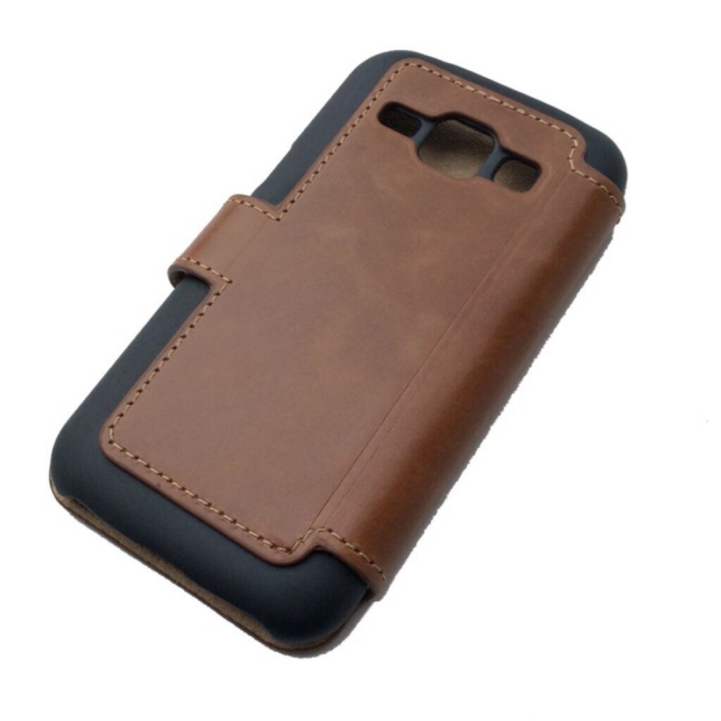 Husa Tellur din piele naturala, inchidere magnetica - Samsung Galaxy J1