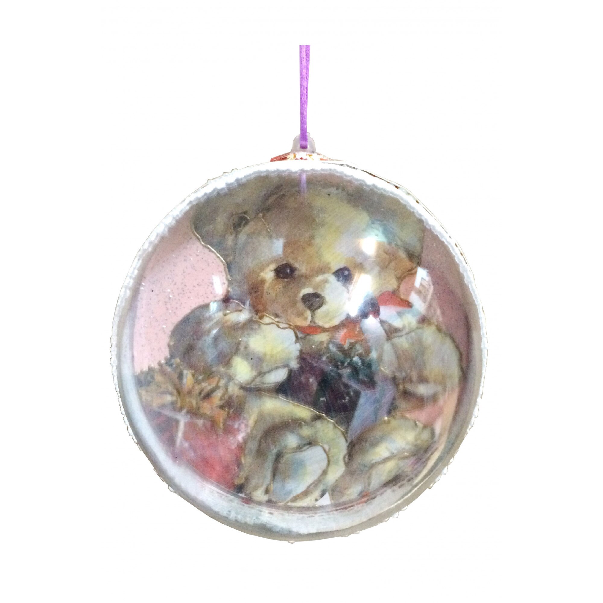 Glob Brad Craciun Decoratiune Ornament Acril Ursuletul Auriu 14 cm