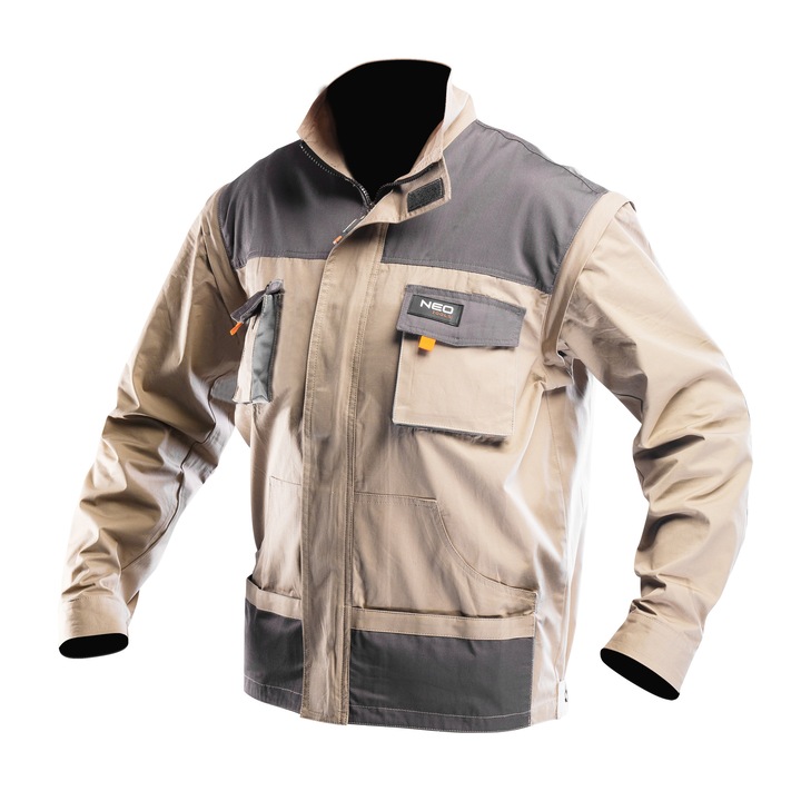 Работно яке със свалящи се ръкави Neo, Бежов/Сив, Размер M/50