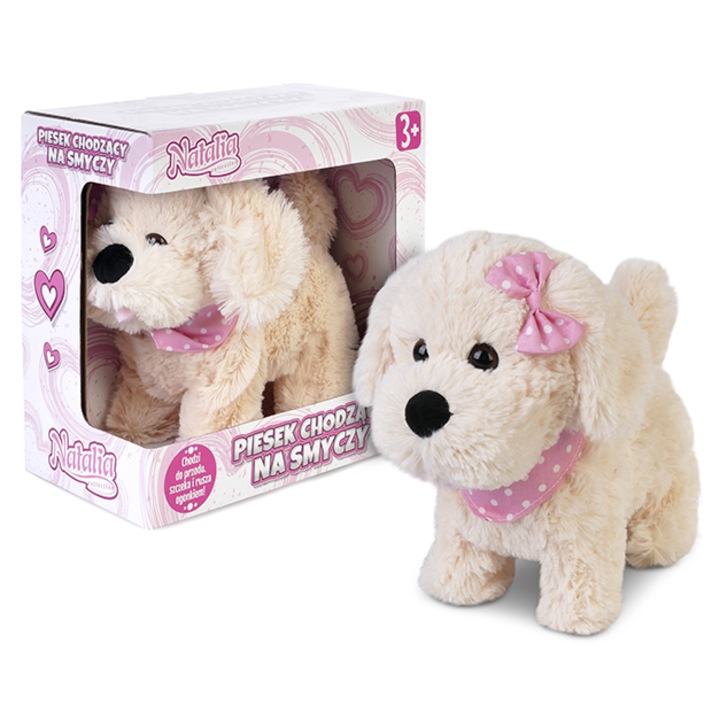 Комплект плюшени играчки, Artyk, куче 21 см, движи се, лае, бежово, 24x23x13см