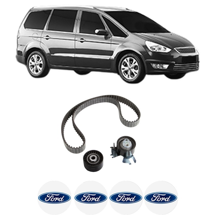Set kit distributie FORD GALAXY MK II VAN (WA6) TDCi din 2007-2015 KW 85 CP 116 CMC 1997, Auto, Continental Contitech, 4 Stickere auto cu FORD
