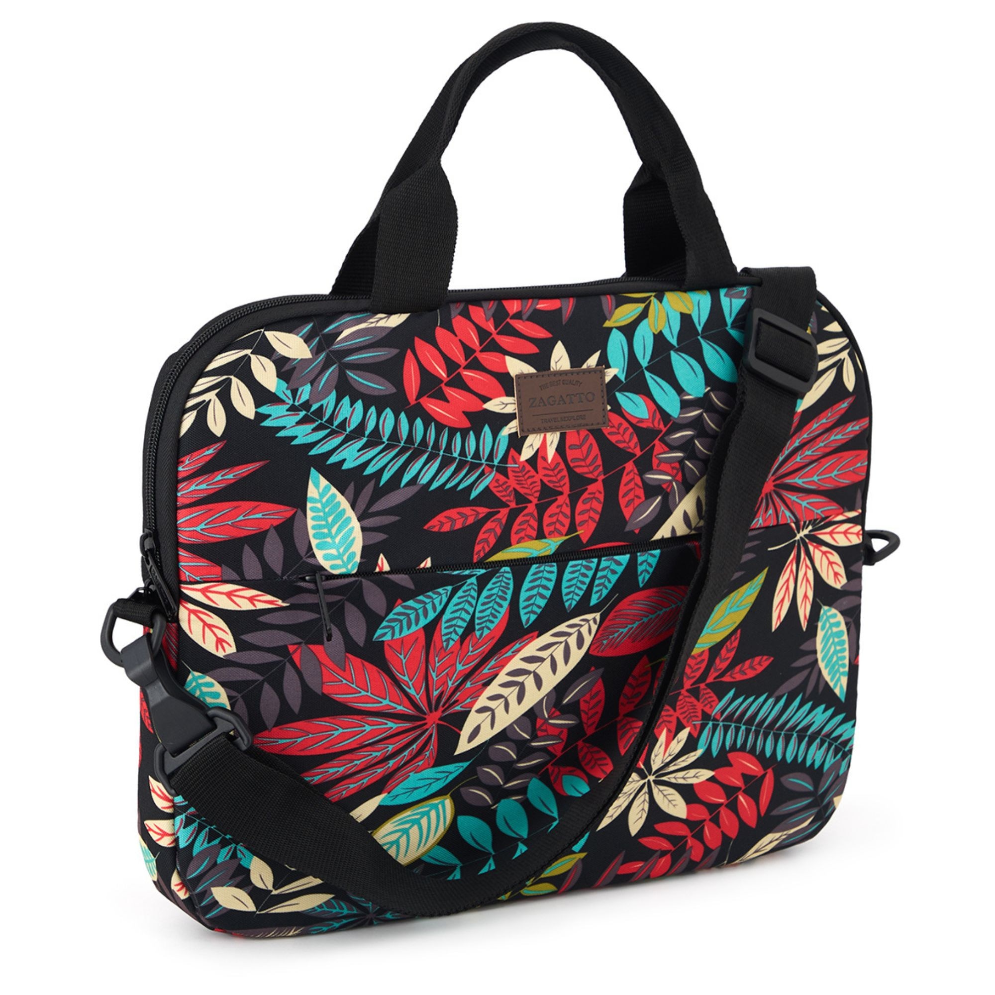 Geanta laptop dama Zagatto, multicolora, impermeabila, 15.6 inch, dimensiuni 41x34x2.5 cm