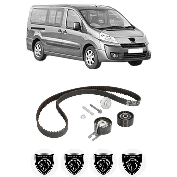 Set kit distributie PEUGEOT EXPERT TEPEE (VF3X_) 1.6 HDi 90 16V din 2007-2016 KW 66 CP 90 CMC 1560, Auto, INA, 4 Stickere auto cu PEUGEOT