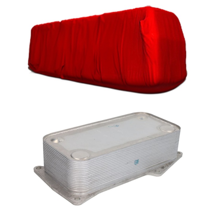 Radiator racire ulei DEUTZ FAHR 10000 din 2014 KW 241 CP 328 CMC 10700, Auto, din aluminiu, 4x Stickere auto cu DEUTZ FAHR