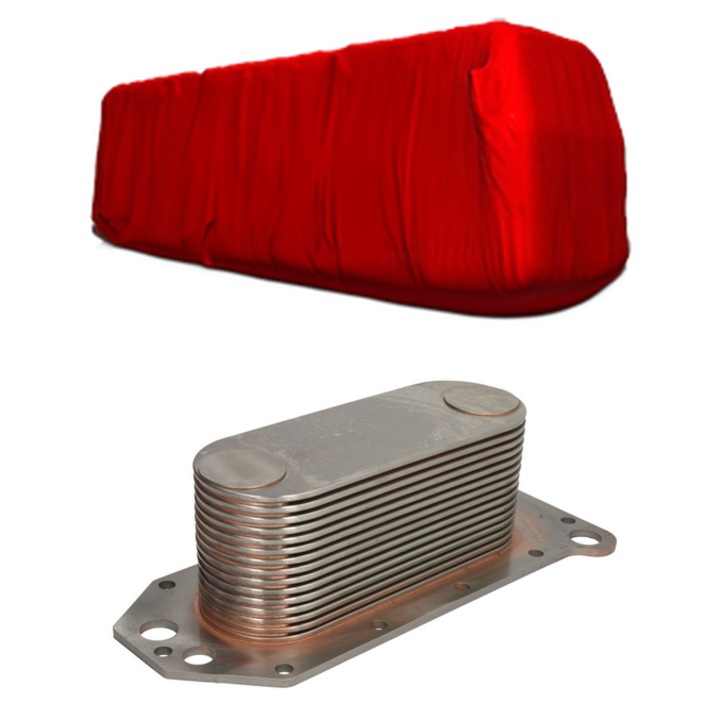 Radiator racire ulei NEW HOLLAND TG, Auto, din aluminiu, 4x Stickere auto cu NEW HOLLAND