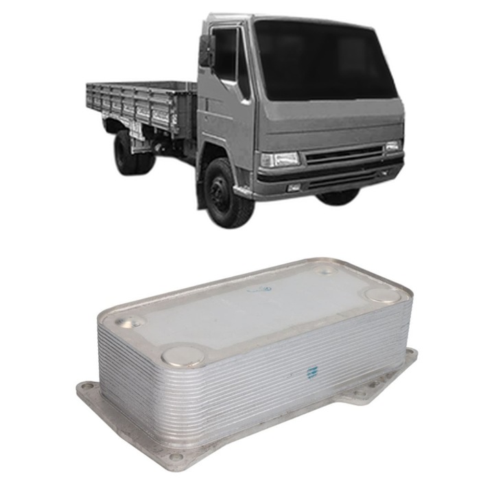 Radiator racire ulei DEUTZ FAHR 5000 din 1968-1974 KW 35 CP 48 CMC 2827, Auto, din aluminiu, 4x Stickere auto cu DEUTZ FAHR