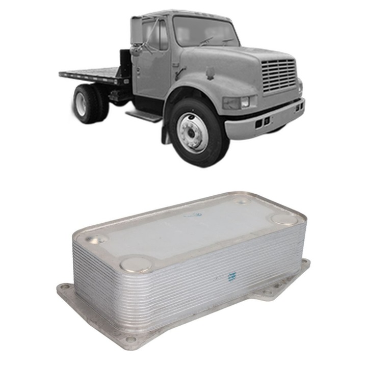 Radiator racire ulei DEUTZ FAHR 4000 din 1968-1974 KW 26 CP 35 CMC 2827, Auto, din aluminiu, 4x Stickere auto cu DEUTZ FAHR