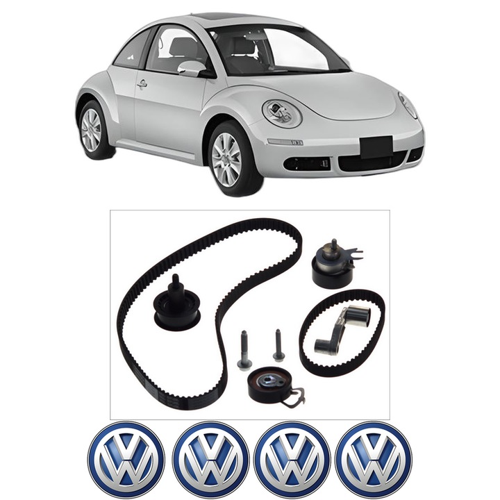 Set kit distributie Volkswagen NEW BEETLE (9C1, 1C1) 1.4 din 2001-2010 KW 55 CP 75 CMC 1390, Auto, Continental Contitech, 4 Stickere auto cu Volkswagen
