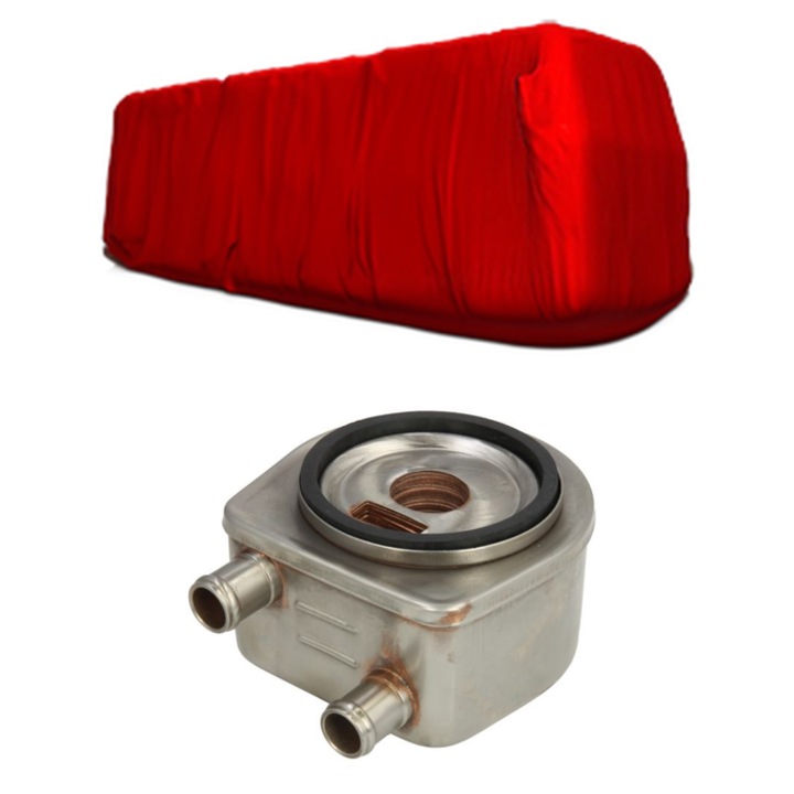 Radiator racire ulei TOWMOTOR V, Auto, din aluminiu, 4x Stickere auto cu TOWMOTOR