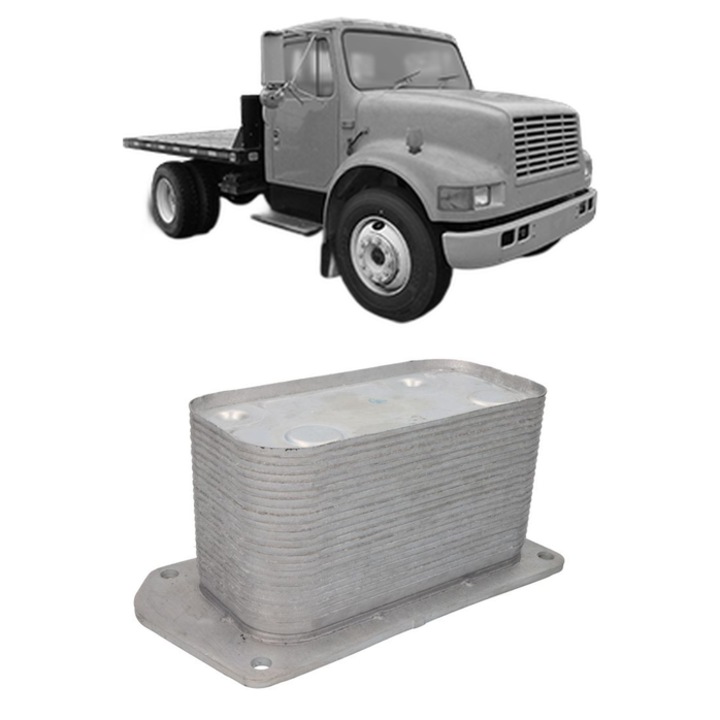 Radiator racire ulei DEUTZ FAHR 4000 din 1968-1974 KW 26 CP 35 CMC 2827, Auto, din aluminiu, 4x Stickere auto cu DEUTZ FAHR