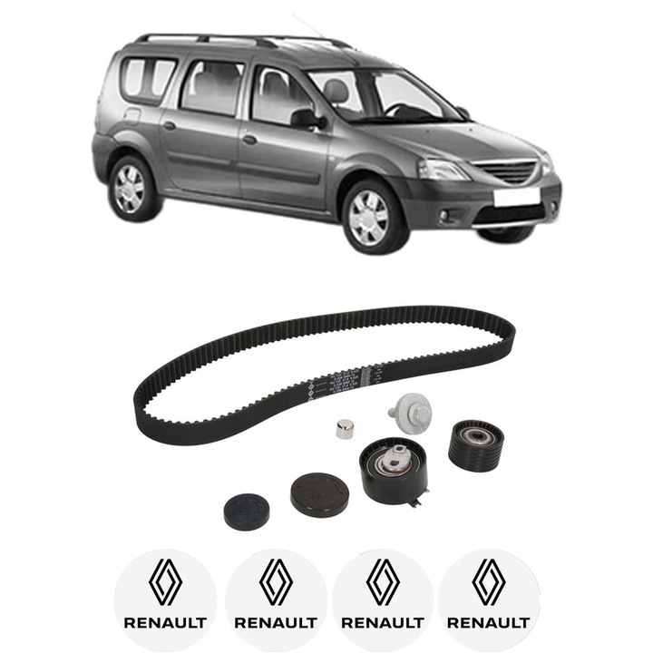 Set kit distributie RENAULT LOGAN I Estate (KS_) 1.6 (KS0L, KS0M, KS0P, KS1S) din 2007 KW 77 CP 105 CMC 1598, Auto, INA, 4 Stickere auto cu RENAULT
