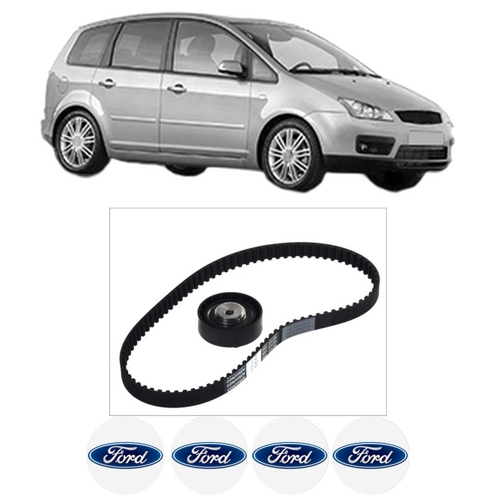 Set kit distributie FORD FOCUS C-MAX (DM2) 1.8 TDCi din 2005-2007 KW 85 CP 115 CMC 1753, Auto, Continental Contitech, 4 Stickere auto cu FORD