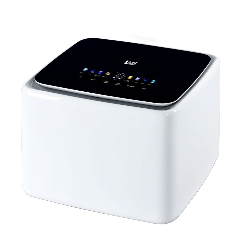 Masina de spalat rufe automata iHunt Bro Wash Compact Profesional, 3Kg, 1200W Incalzire, 90° Boiling Wash, Child Lock, Tub Clean, Intelligent Fault Display, White