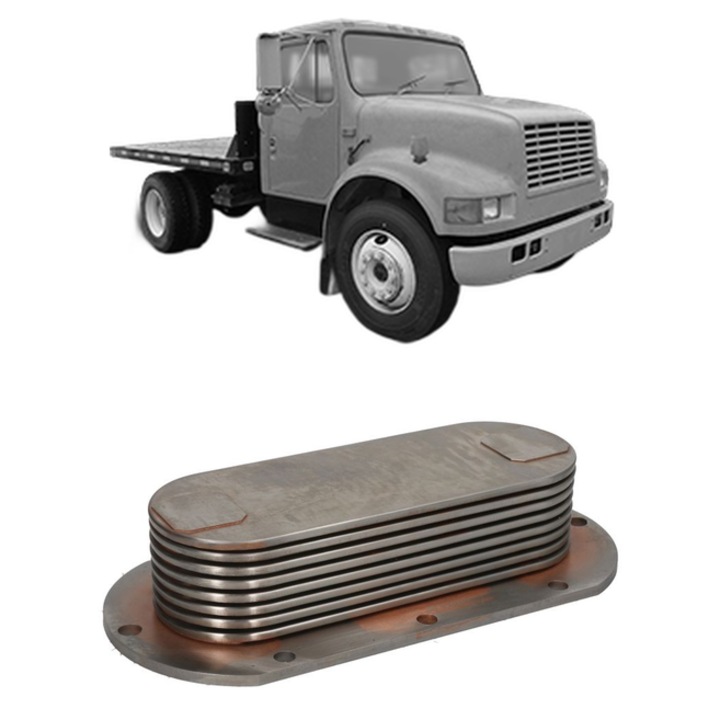 Radiator racire ulei JOHN DEERE 4000 din 1971-1972 KW 103 CP 140 CMC 6600, Auto, din aluminiu, 4x Stickere auto cu JOHN DEERE