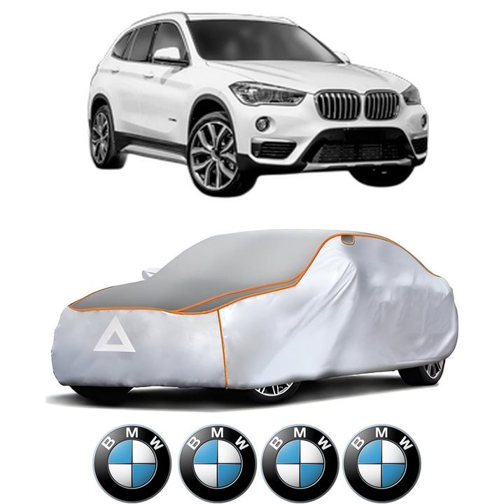 Husa Prelata Antigrindina Auto BMW Seria X1 Van (F48) din 2015-2022, Protectie auto contra intemperiilor la grindina, Waterproof, 4x Stickere auto BMW