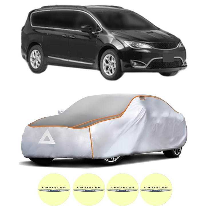 Husa Prelata Antigrindina Auto CHRYSLER PACIFICA (RU) din 2017-2020, Protectie auto contra intemperiilor la grindina, Waterproof, 4x Stickere auto CHRYSLER