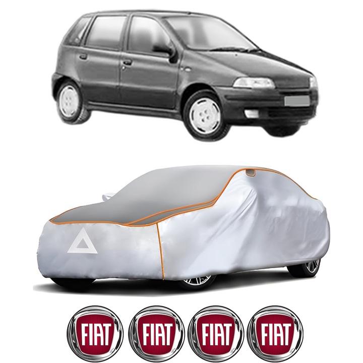 Husa Prelata Antigrindina Auto FIAT PUNTO Van (176_) din 1996-2000, Protectie auto contra intemperiilor la grindina, Waterproof, 4x Stickere auto FIAT