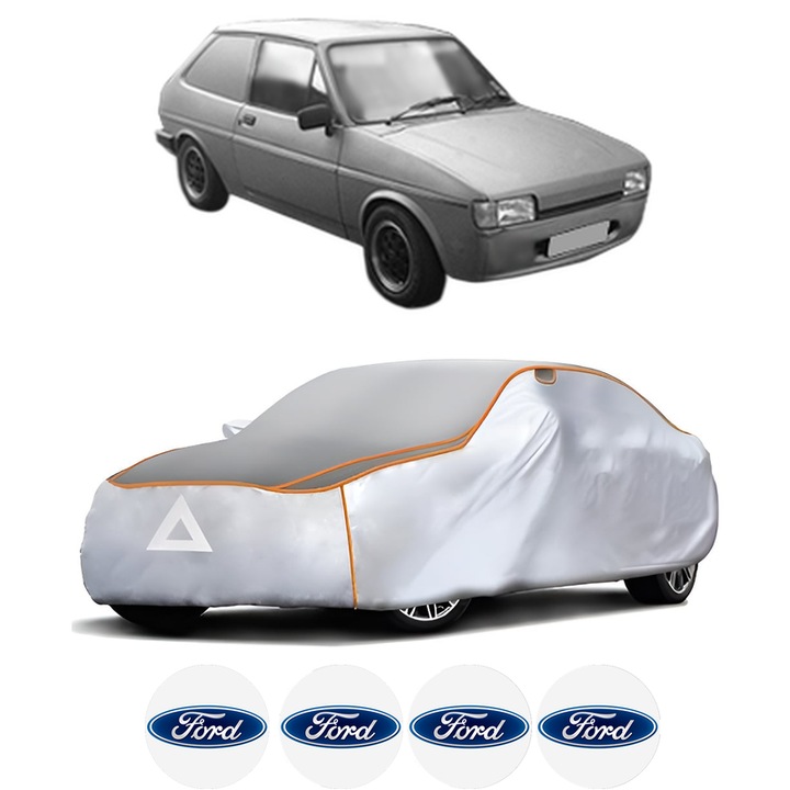 Husa Prelata Antigrindina Auto FORD FIESTA Hatchback Van (FVD) din 1983-1995, Protectie auto contra intemperiilor la grindina, Waterproof, 4x Stickere auto FORD