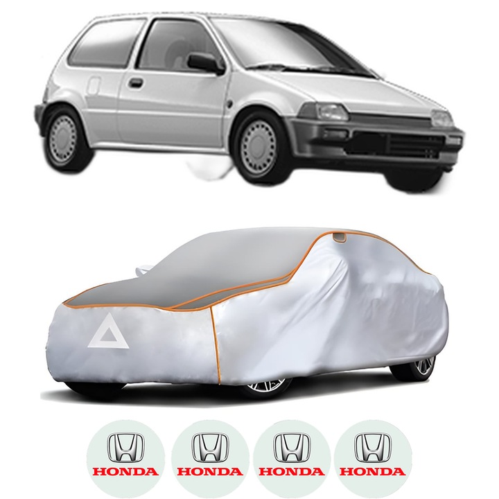 Husa Prelata Antigrindina Auto HONDA CITY (GA_) din 1986, Protectie auto contra intemperiilor la grindina, Waterproof, 4x Stickere auto HONDA