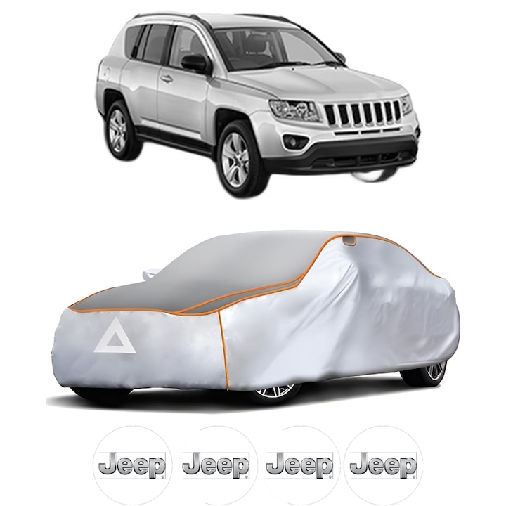 Husa Prelata Antigrindina Auto JEEP COMPASS (MK49) din 2006-2011, Protectie auto contra intemperiilor la grindina, Waterproof, 4x Stickere auto JEEP