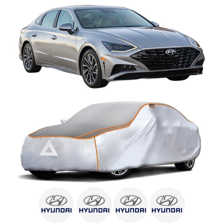 Husa Prelata Antigrindina Auto HYUNDAI SONATA VIII (DN8) din 2020, Protectie auto contra intemperiilor la grindina, Waterproof, 4x Stickere auto HYUNDAI