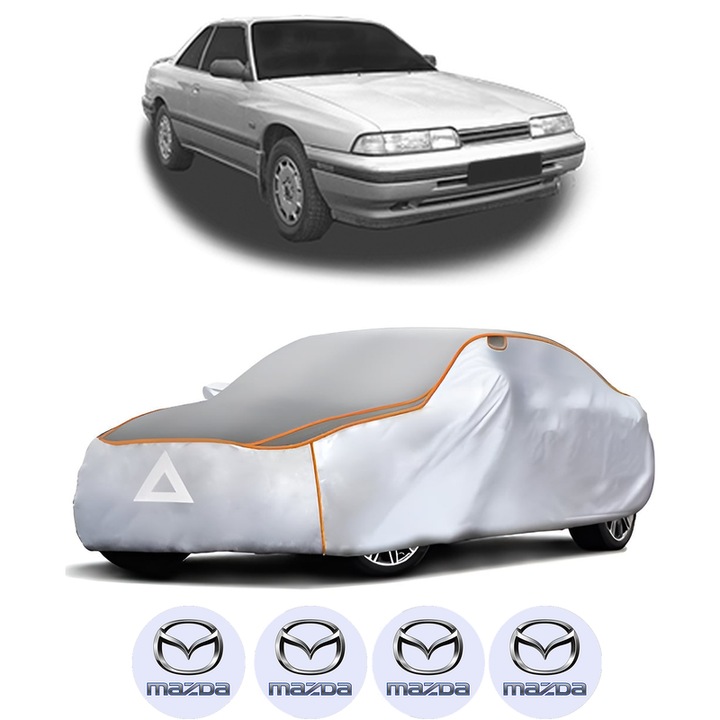 Husa Prelata Antigrindina Auto MAZDA 626 II Coupe (GC) din 1982-1987, Protectie auto contra intemperiilor la grindina, Waterproof, 4x Stickere auto MAZDA