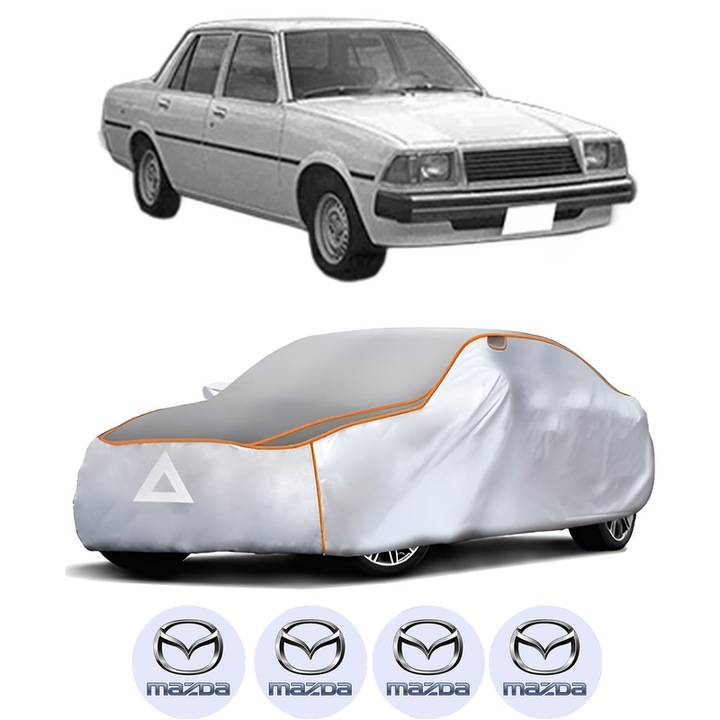 Husa Prelata Antigrindina Auto MAZDA 626 I (CB) din 1979-1982, Protectie auto contra intemperiilor la grindina, Waterproof, 4x Stickere auto MAZDA