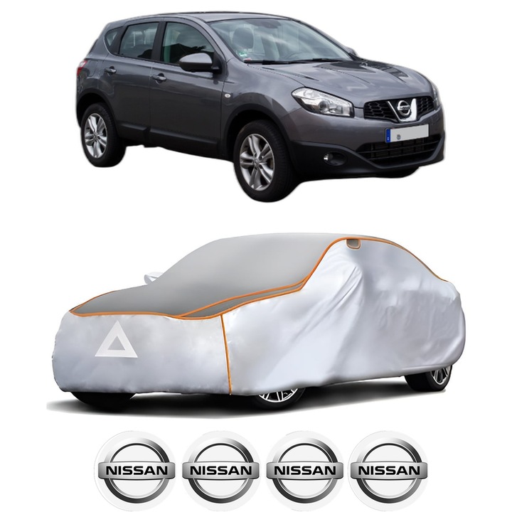 Husa Prelata Antigrindina Auto NISSAN QASHQAI I VAN (J10) din 2013-2014, Protectie auto contra intemperiilor la grindina, Waterproof, 4x Stickere auto NISSAN