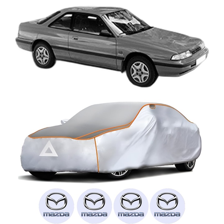 Husa Prelata Antigrindina Auto MAZDA 626 III Coupe (GD) din 1987-1991, Protectie auto contra intemperiilor la grindina, Waterproof, 4x Stickere auto MAZDA