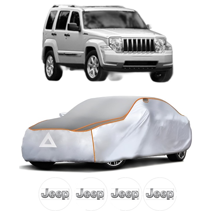 Husa Prelata Antigrindina Auto JEEP CHEROKEE (KK) din 2008-2013, Protectie auto contra intemperiilor la grindina, Waterproof, 4x Stickere auto JEEP
