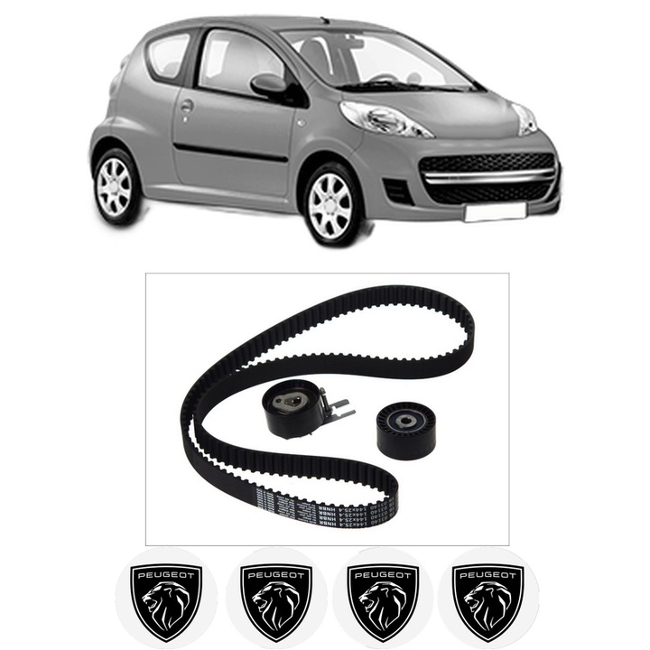 Set kit distributie PEUGEOT 107 (PM_, PN_) 1.4 HDi din 2005-2014 KW 40 CP 54 CMC 1398, Auto, SKF, 4 Stickere auto cu PEUGEOT