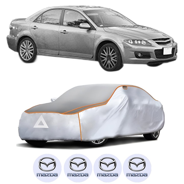 Husa Prelata Antigrindina Auto MAZDA 6 Hatchback (GG) din 2002-2007, Protectie auto contra intemperiilor la grindina, Waterproof, 4x Stickere auto MAZDA