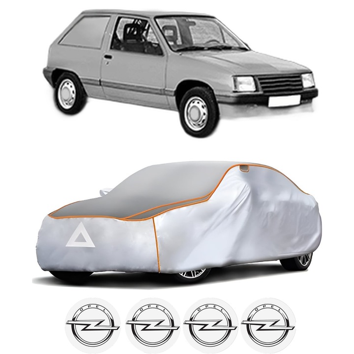 Husa Prelata Antigrindina Auto OPEL CORSA A Hatchback Van (S83) din 1986-1994, Protectie auto contra intemperiilor la grindina, Waterproof, 4x Stickere auto OPEL