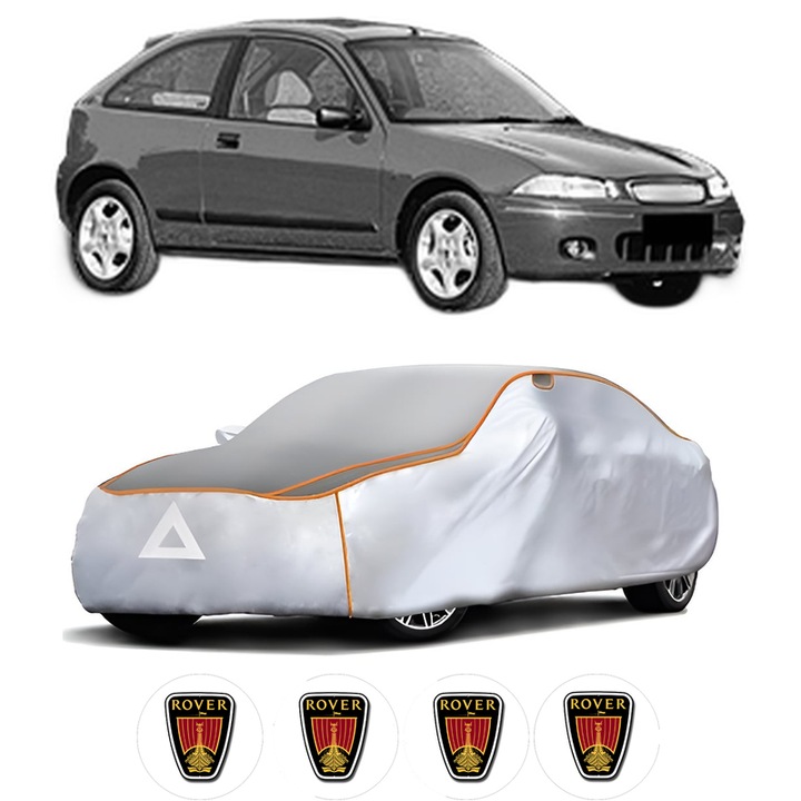 Husa Prelata Antigrindina Auto ROVER 200 II Hatchback (XW) din 1989-1995, Protectie auto contra intemperiilor la grindina, Waterproof, 4x Stickere auto ROVER