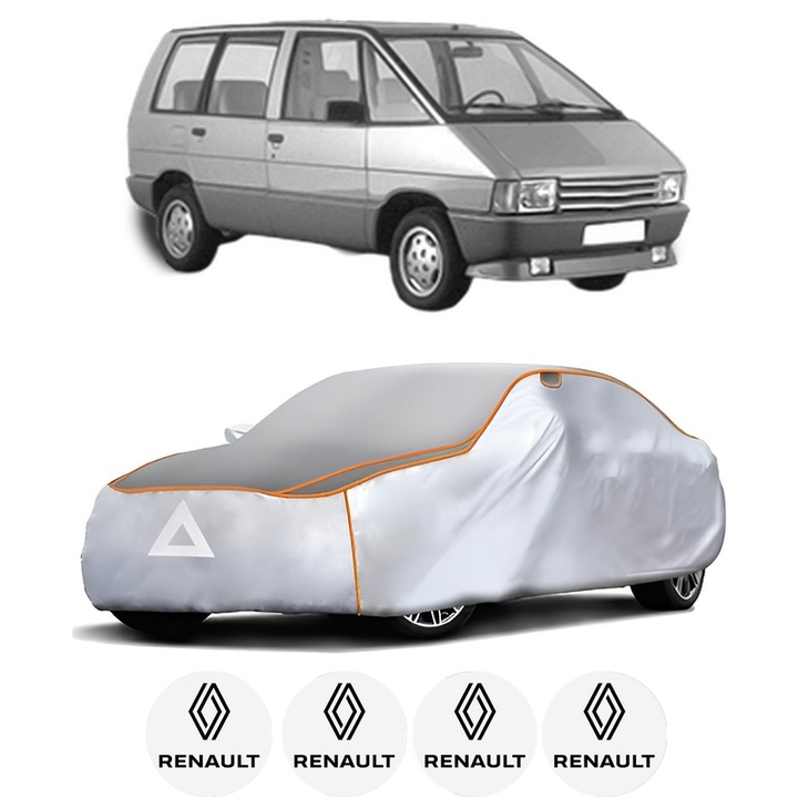 Husa Prelata Antigrindina Auto RENAULT ESPACE I (J11_) din 1984-1992, Protectie auto contra intemperiilor la grindina, Waterproof, 4x Stickere auto RENAULT