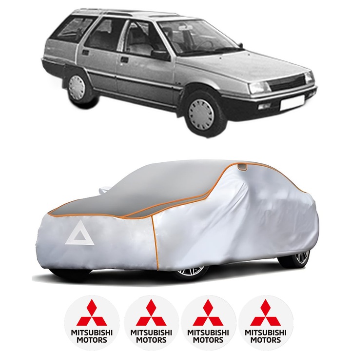 Husa Prelata Antigrindina Auto MITSUBISHI LANCER III Station Wagon (C1_V, C3_V) din 1985-1992, Protectie auto contra intemperiilor la grindina, Waterproof, 4x Stickere auto MITSUBISHI