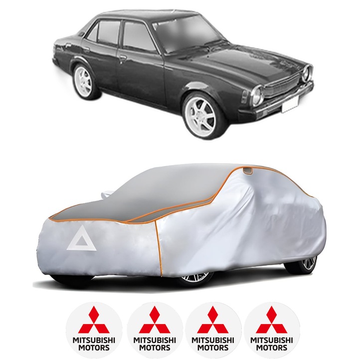 Husa Prelata Antigrindina Auto MITSUBISHI LANCER I (A7_) din 1978-1979, Protectie auto contra intemperiilor la grindina, Waterproof, 4x Stickere auto MITSUBISHI