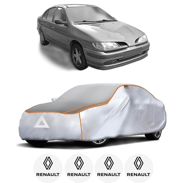 Husa Prelata Antigrindina Auto RENAULT MEGANE I Hatchback Van (SA0/1_) din 1995-2003, Protectie auto contra intemperiilor la grindina, Waterproof, 4x Stickere auto RENAULT
