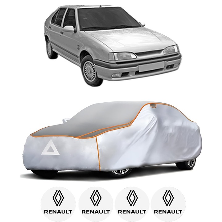 Husa Prelata Antigrindina Auto RENAULT 19 II Hatchback Van (S53_) din 1992-1995, Protectie auto contra intemperiilor la grindina, Waterproof, 4x Stickere auto RENAULT