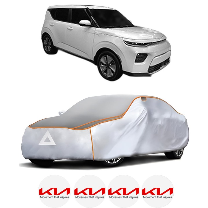 Husa Prelata Antigrindina Auto KIA SOUL III (SK3) din 2019, Protectie auto contra intemperiilor la grindina, Waterproof, 4x Stickere auto KIA