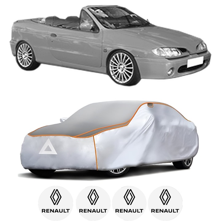 Husa Prelata Antigrindina Auto RENAULT MEGANE I Cabriolet (EA0/1_) din 1996-2003, Protectie auto contra intemperiilor la grindina, Waterproof, 4x Stickere auto RENAULT