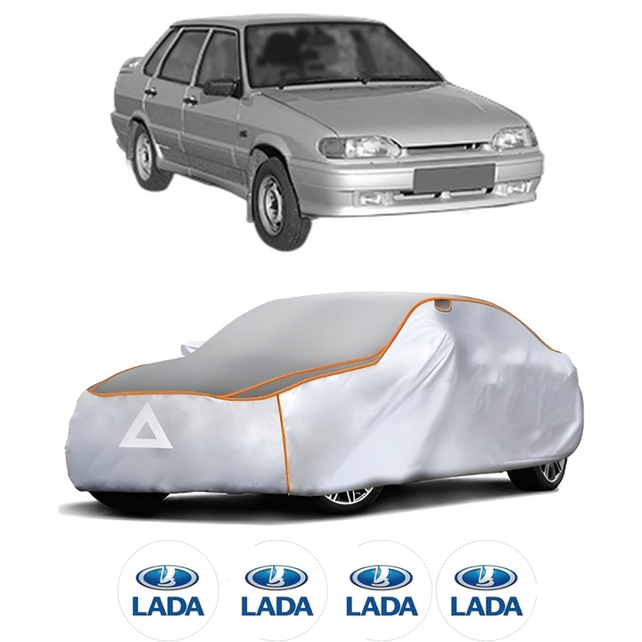 Husa Prelata Antigrindina Auto LADA SAMARA Hatchback (2113, 2114) din 2003-2013, Protectie auto contra intemperiilor la grindina, Waterproof, 4x Stickere auto LADA