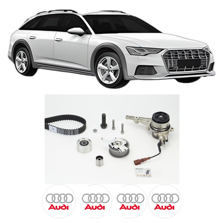 Set kit distributie AUDI A6 Allroad C8 (4AH) 40 TDI Mild Hybrid quattro din 2020 KW 150 CP 204 CMC 1968, Auto, Continental Contitech, 4 Stickere auto cu AUDI